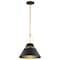 Nuvo Adina 1-Light Medium Pendant Matte Black and Natural Brass 60/7766 - alternate 1